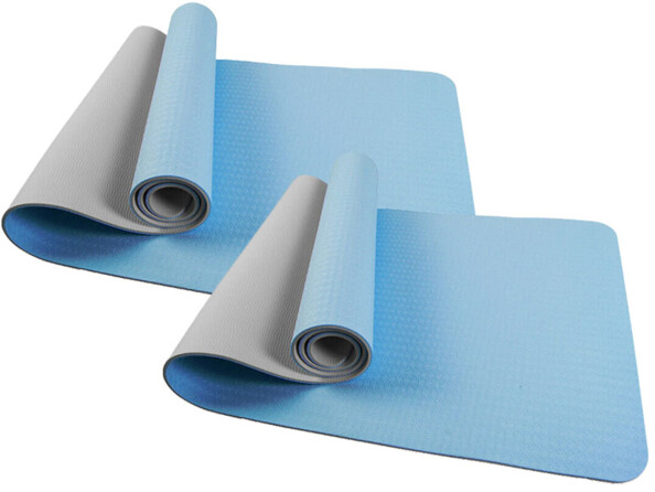 2 Tapis de yoga et de gymnastique double face en TPE 183 x 61 cm