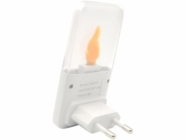veilleuse prise de courant LED effet flamme et capteur d'obscurité