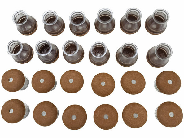 24 embouts pour pieds de chaise Ø 14 à 20 mm avec patins en feutre - coloris transparent