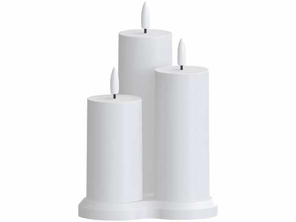 3 bougies LED effet flamme rechargeables télécommandées