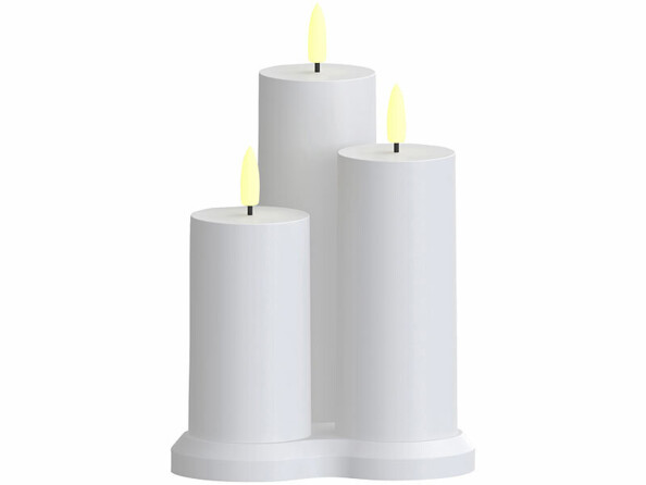 3 bougies LED effet flamme rechargeables télécommandées