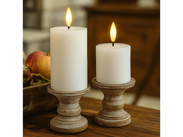 3 bougies LED effet flamme rechargeables télécommandées