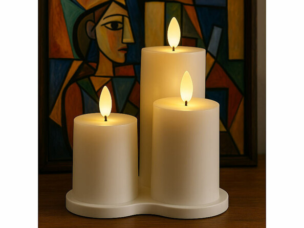 3 bougies LED effet flamme rechargeables télécommandées