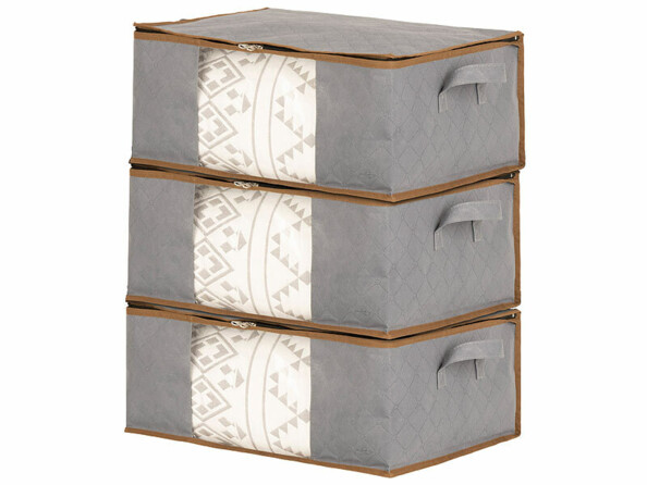 3 sacs de rangement pliable avec fenêtres transparentes