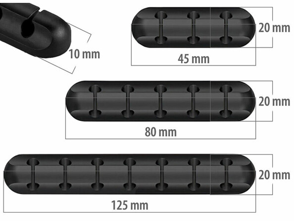3 supports autocollants pour 3 5 ou 7 câbles