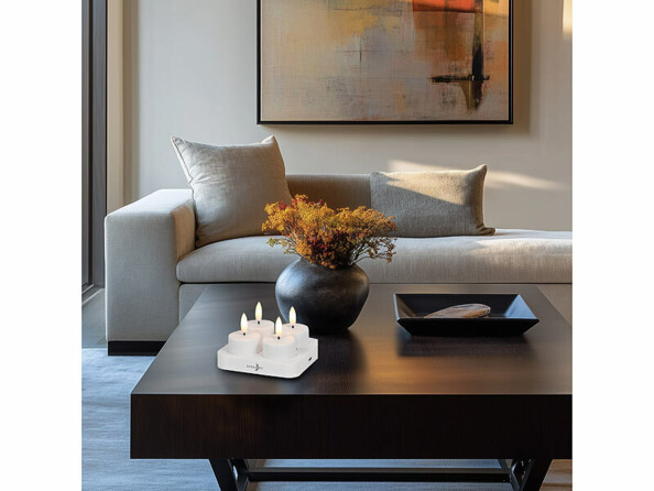 4 bougies chauffe-plat LED rechargeables et télécommandées