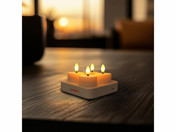 4 bougies chauffe-plat LED rechargeables et télécommandées