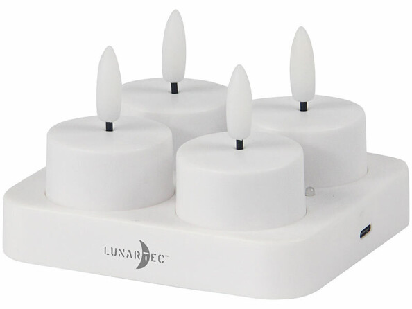 4 bougies chauffe-plat LED rechargeables et télécommandées