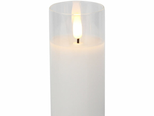 bougie LED télécommandée en cire avec photophore verre