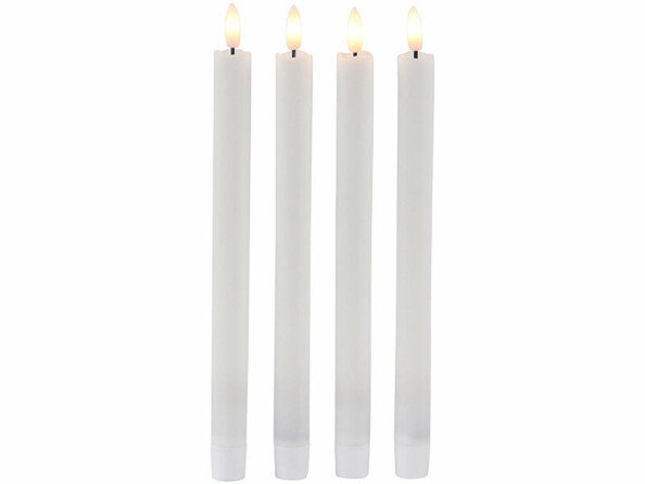 4 cierges LED effet flamme rechargeables télécommandés