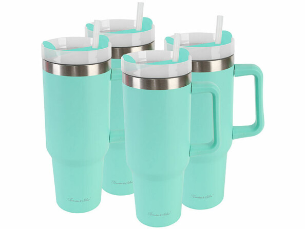 Pack de 4 gobelets isothermes sous vide coloris vert de la marque Rosenstein & Söhne
