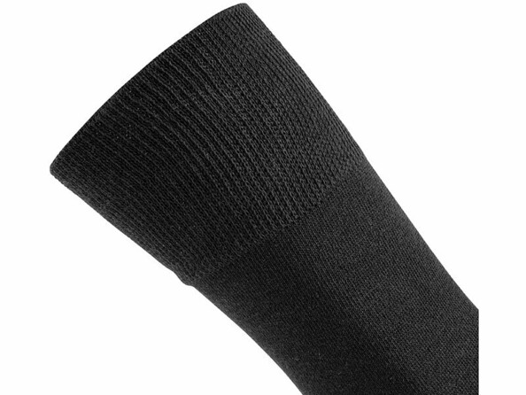 Lot 6 paires chaussettes diabétique, gros plan sur l’élastique côtelé et le renfort noir
