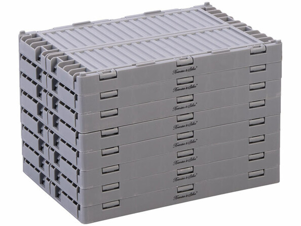 8 caisses de rangement empilables 21 x 14 x 8 cm