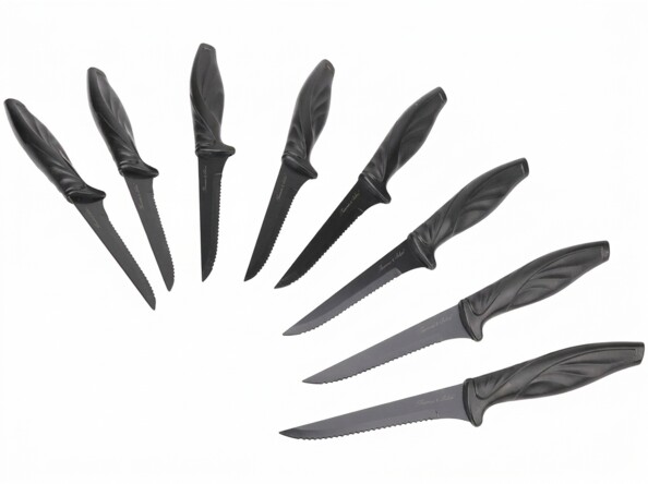 8 couteaux à steak dentelés en acier inoxydable