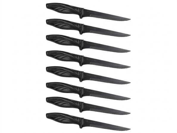 8 couteaux à steak dentelés en acier inoxydable