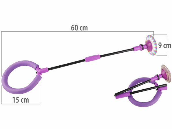 Swing wheel avec roue lumineuse et dimensions annotées