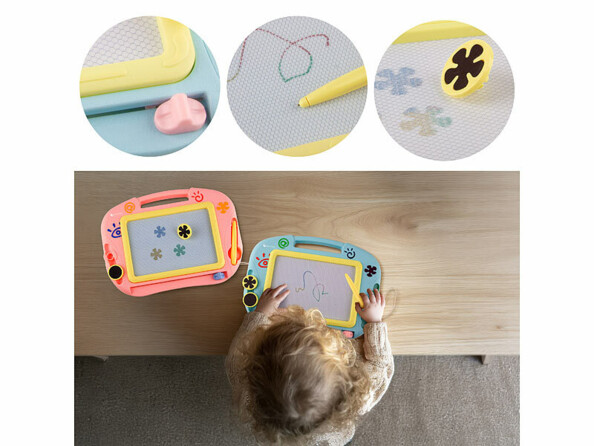 Ardoise magique avec stylo et tampons