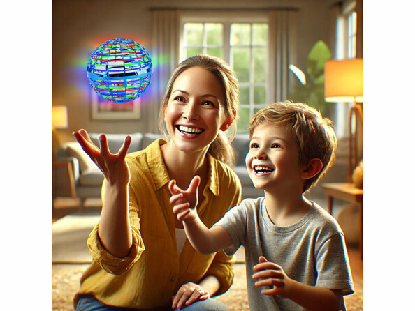 sphère volante OVNI éclairée