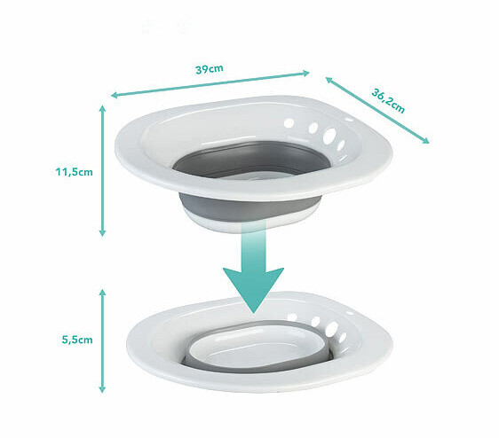 Bidet portable pliable universel pour WC avec dimensions en cm