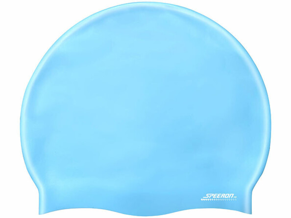 bonnet de bain pour enfant en silicone bleu