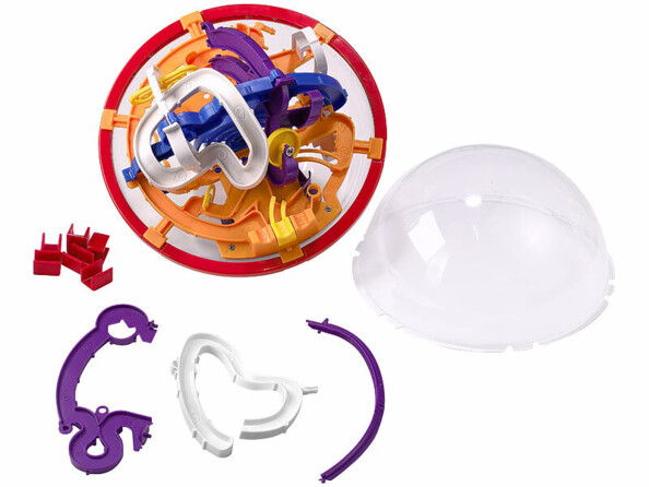 Vue explosée de l'intérieur de la sphère labyrinthe 3D avec obstacles de diamètre 17 cm