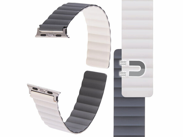 Bracelet pour Apple Watch 42/44/45/49 mm  - coloris beige / gris 