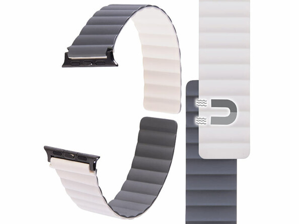 Bracelet pour Apple Watch 42/44/45/49 mm  - coloris beige / gris 