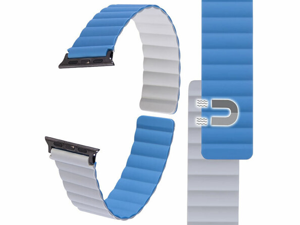 Bracelet pour Apple Watch 38/40/41 mm - coloris bleu / gris clair 