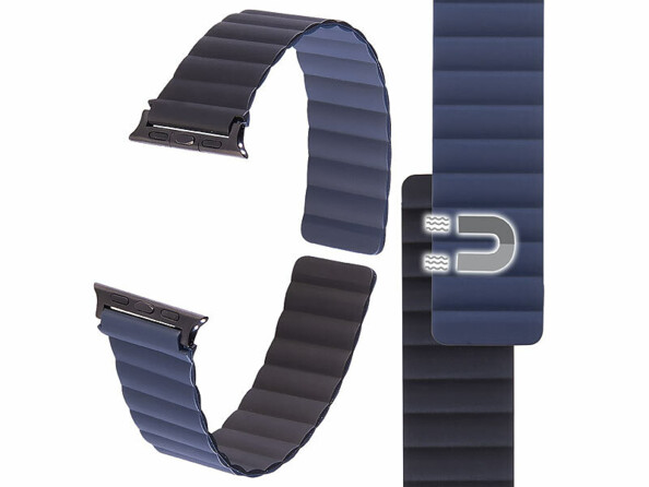 Bracelet pour Apple Watch 38/40/41 mm - coloris noir / bleu foncé 