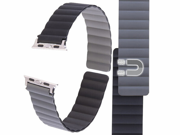 Bracelet pour Apple Watch 38/40/41 mm - coloris noir / gris