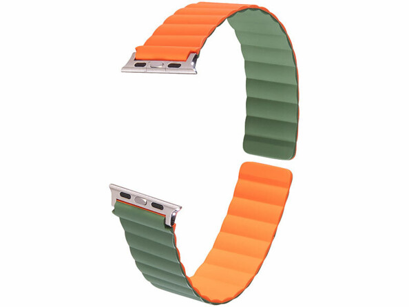 Bracelet pour Apple Watch 38/40/41 mm - coloris orange / vert foncé