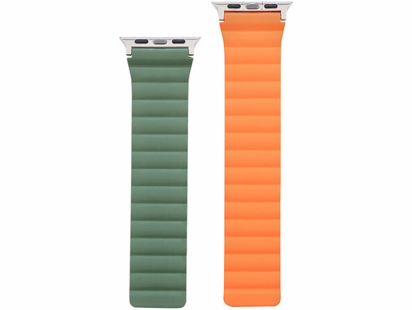 Bracelet pour Apple Watch 38/40/41 mm - coloris orange / vert foncé