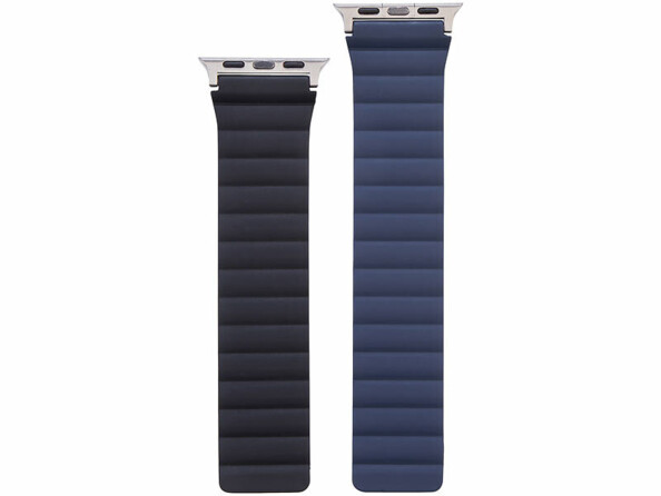 Bracelet pour Apple Watch 42/44/45/49 mm - coloris noir / bleu foncé