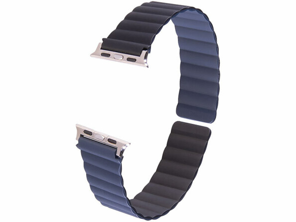 Bracelet pour Apple Watch 42/44/45/49 mm - coloris noir / bleu foncé