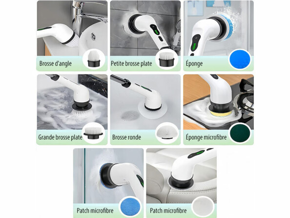 Brosse de nettoyage électrique rechargeable