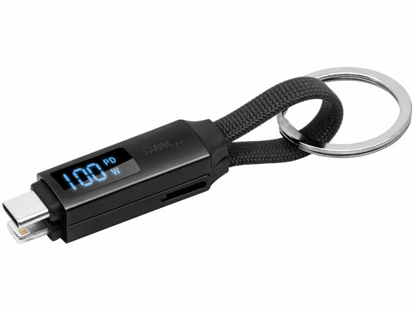 Câble USB-C / USB-C Lightning porte clé Power Delivery 100 W