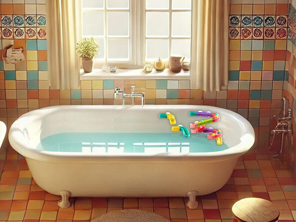 jeu de bain circuit à ventouse