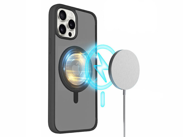 Coque antichoc pour iPhone 15 Pro Max compatible MagSafe avec support 360°