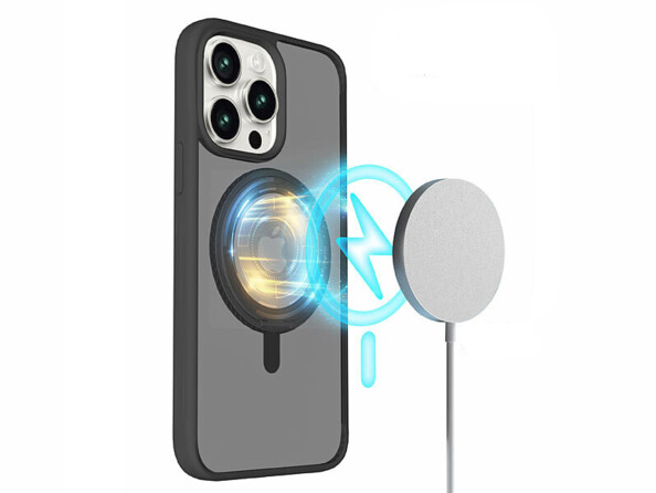 Coque antichoc pour iPhone 14 Pro compatible MagSafe avec support 360°