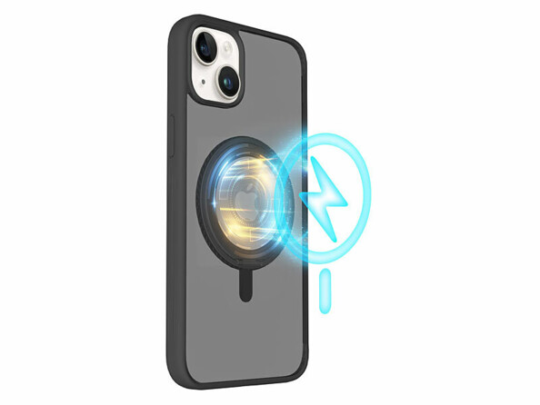 Coque antichoc pour iPhone 15 Plus compatible MagSafe avec support 360°