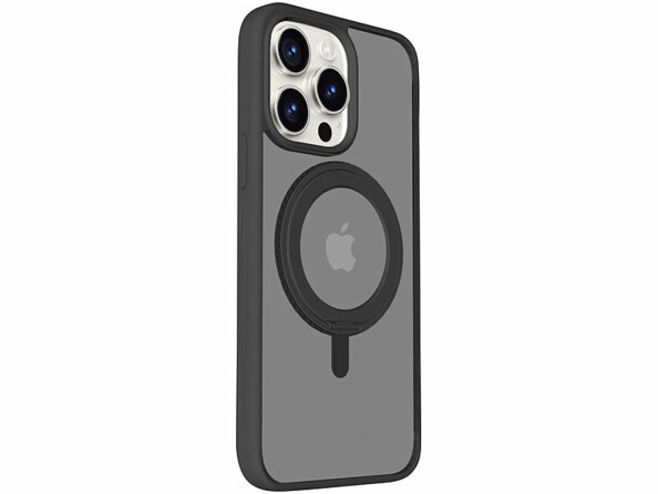 Coque antichoc pour iPhone 15 Pro compatible MagSafe avec support 360°