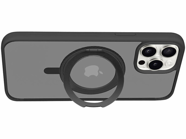 Coque antichoc pour iPhone 15 Pro Max compatible MagSafe avec support 360°