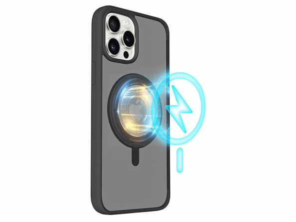 Coque antichoc pour iPhone 15 Pro Max compatible MagSafe avec support 360°