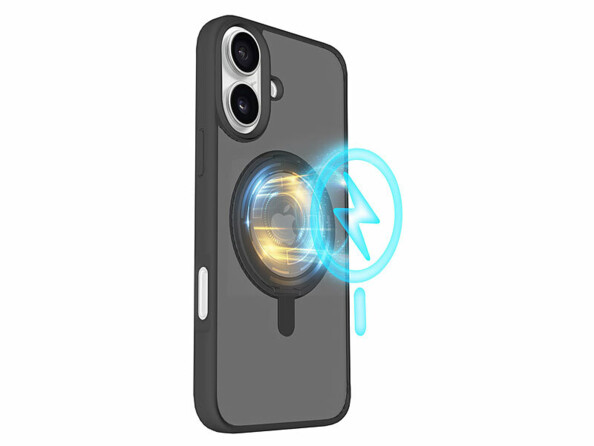 Coque antichoc pour iPhone 16 compatible MagSafe avec support 360°