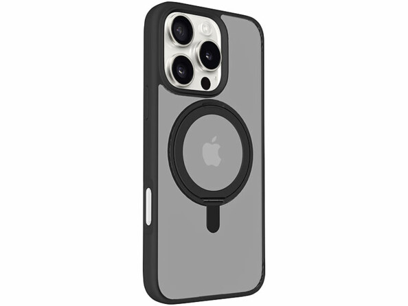 Coque antichoc pour iPhone 16 Pro compatible MagSafe avec support 360°