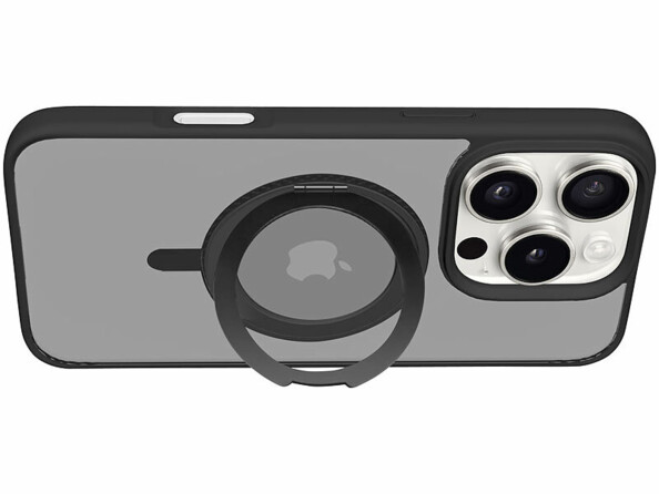 Coque antichoc pour iPhone 16 Pro compatible MagSafe avec support 360°