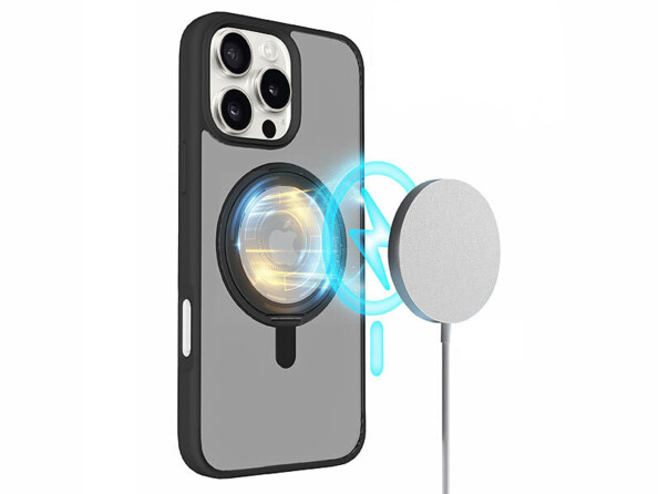 Coque antichoc pour iPhone 16 Pro Max compatible MagSafe avec support 360°