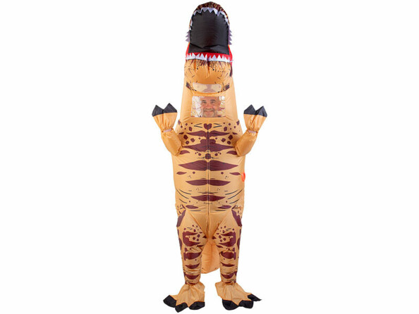 costume de Tyrannosaure gonflable porté de face