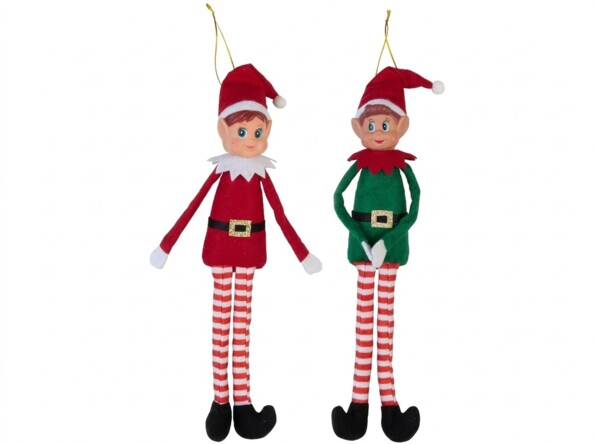 Couple de lutins de Noël 35 cm