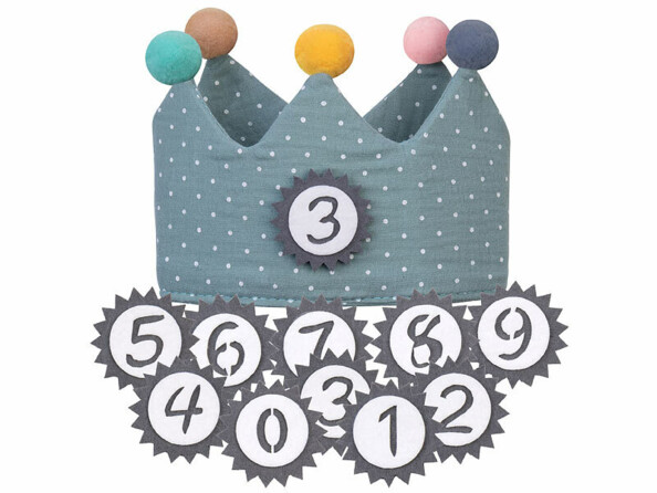 Couronne d'anniversaire pour enfant avec chiffres remplaçables vue de face